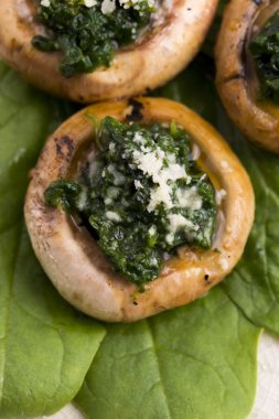 ıspanak ile doldurulmuş mantar