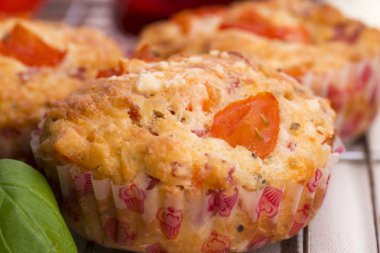 Bir çerez olarak taze pizza muffin