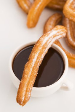 deliciuos İspanyol Churros sıcak çikolata ile