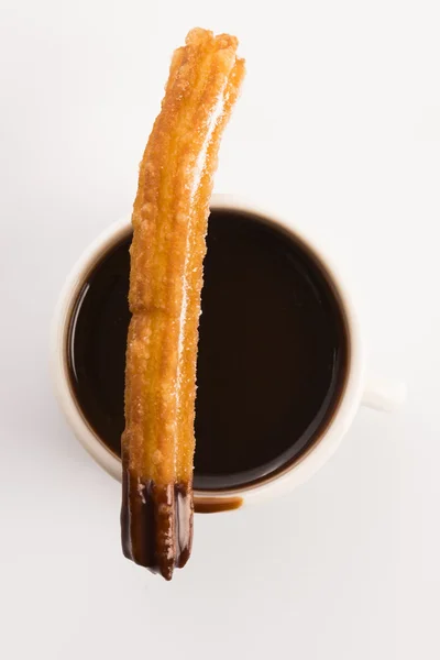 Deliciuos spanish Churros with hot chocolate — Stock Photo, Image