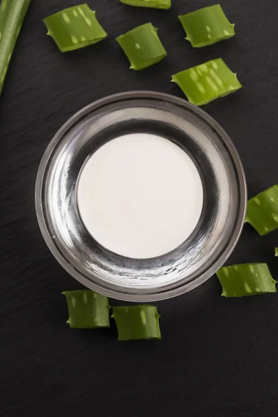 Aloe vera - leaves and cream — Stock Photo, Image