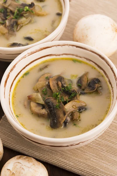 Mushroom soup on a table — Stock Photo, Image