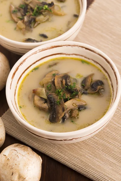 Mushroom soup on a table — Stock Photo, Image