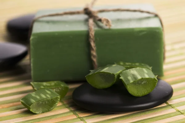 Aloe vera soap — Stock Photo, Image