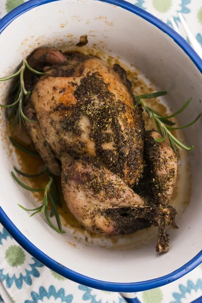 Roasted quail with herbs — Stock Photo, Image