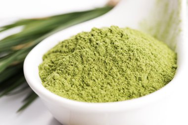 Genç arpa çim. Detoks superfood.
