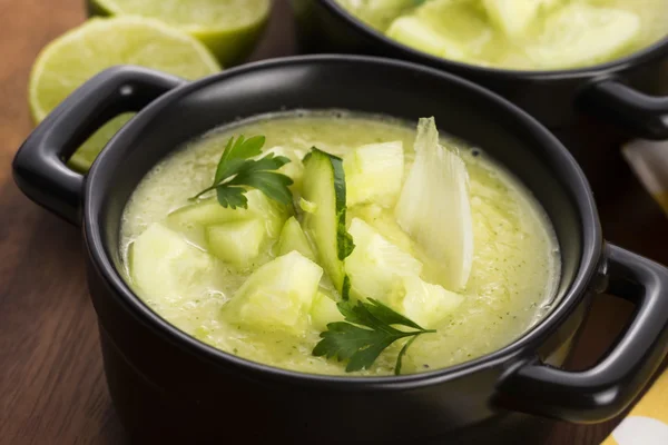 Minestra di cetriolo fredda con erbe — Foto Stock