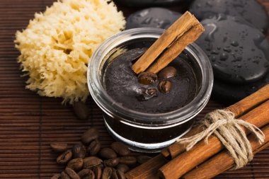 Ev yapımı yüz ve vücut organik tüm doğal kahve bodur (peeling