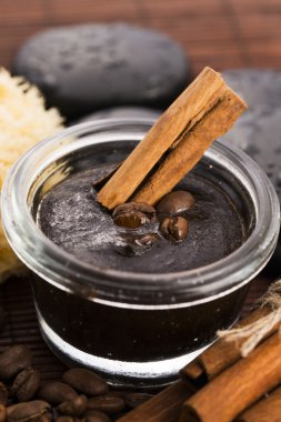 Ev yapımı yüz ve vücut organik tüm doğal kahve bodur (peeling