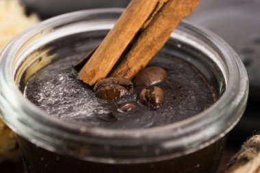 Ev yapımı yüz ve vücut organik tüm doğal kahve bodur (peeling