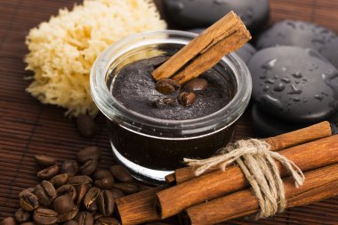 Ev yapımı yüz ve vücut organik tüm doğal kahve bodur (peeling