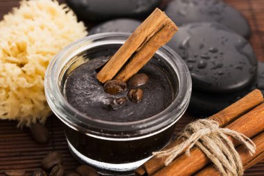 Ev yapımı yüz ve vücut organik tüm doğal kahve bodur (peeling