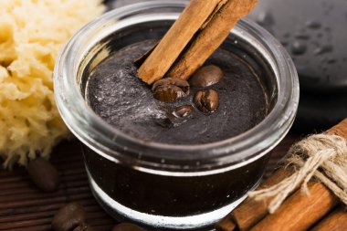 Ev yapımı yüz ve vücut organik tüm doğal kahve bodur (peeling