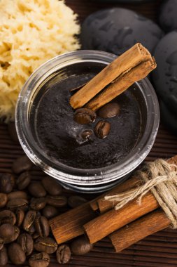 Ev yapımı yüz ve vücut organik tüm doğal kahve bodur (peeling