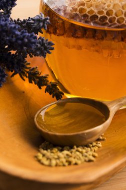 Lavanta bal arı polen ve bal tarak ile