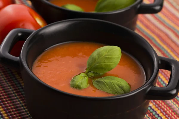 Zupy pomidorowe gazpacho, kuchnia hiszpańska — Zdjęcie stockowe