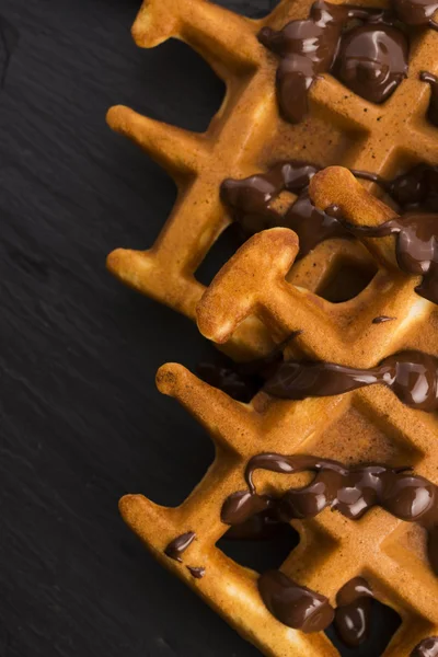 Waffles with chocolate — Stock Photo, Image