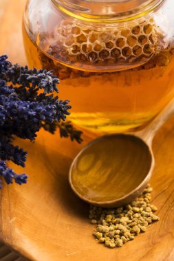 Lavanta bal arı polen ve bal tarak ile