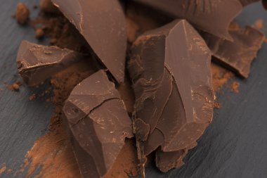 Kakao ile kıyılmış çikolata