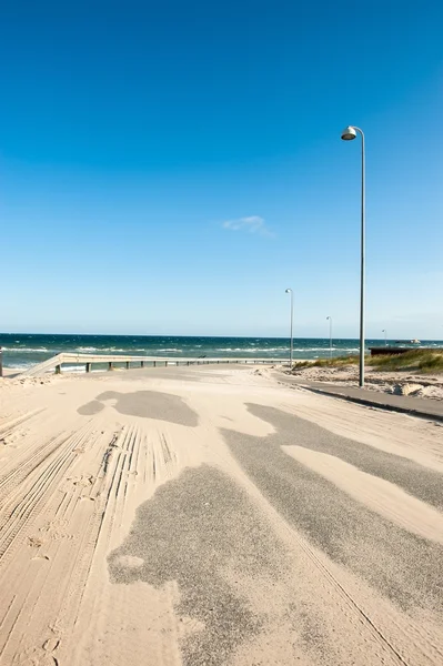 Piaszczysta droga w Hirtshals — Zdjęcie stockowe