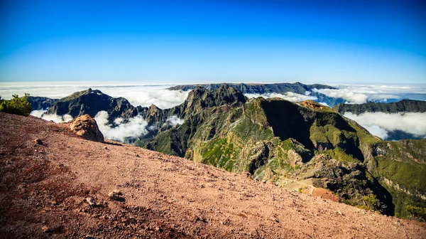 Luchtfoto uitzicht vanaf Pico Ruivo — Stockfoto