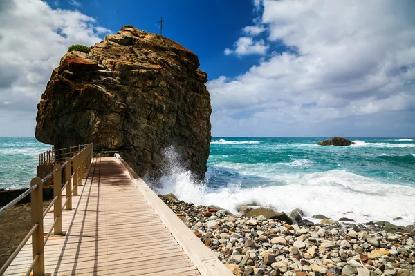 Playa de roque de las bodegas mit riesigem Felsen — Stockfoto