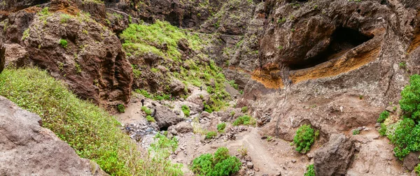 At the bottom of the famous canyon Masca in Tenerife — Stock Photo, Image