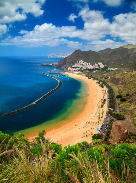 view of the beach Playa de Las Teresitas