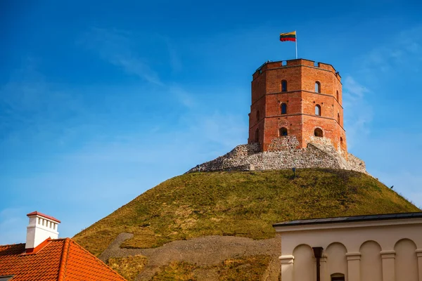 Wieża Gediminasa Pozostała Część Zamku Górnego Wilnie Litwa Jest Symbolem — Zdjęcie stockowe