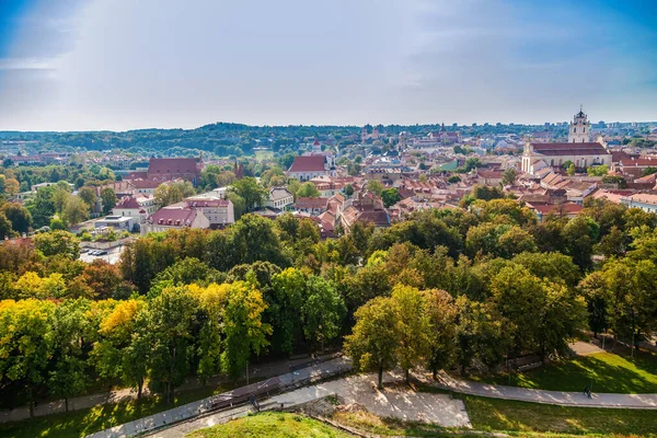 Litvanya Nın Başkenti Vilnius Taki Güzel Yeşil Şehrin Hava Manzarası — Stok fotoğraf