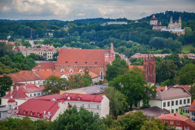 Litvanya 'nın Vilnius kentindeki küçük bir kasabanın güzel manzarası