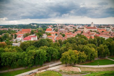 Vilnius 'un güzel panoramik manzarası - Litvanya' nın başkenti
