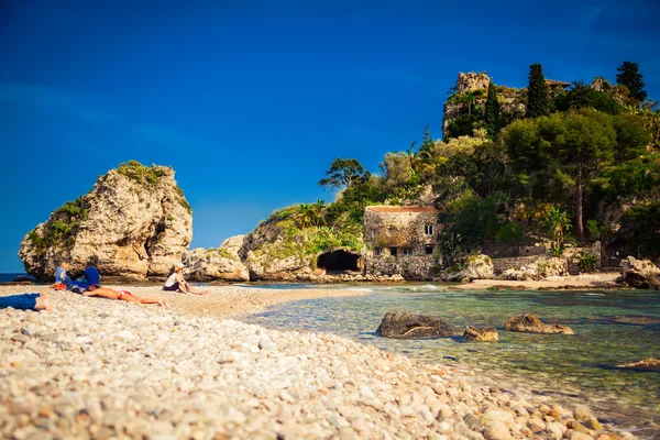 Na praia Isola Bella — Fotografia de Stock