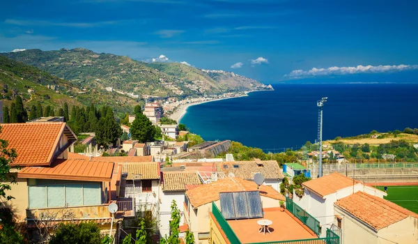 Aerial view of the north side of Taormina — Stock Photo, Image