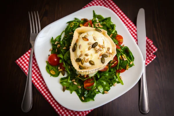 Frischen Salat mit gebackenem Ziegenkäse — Stockfoto