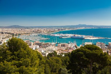 Palma de Mallorca, İspanya'nın havadan görünümü