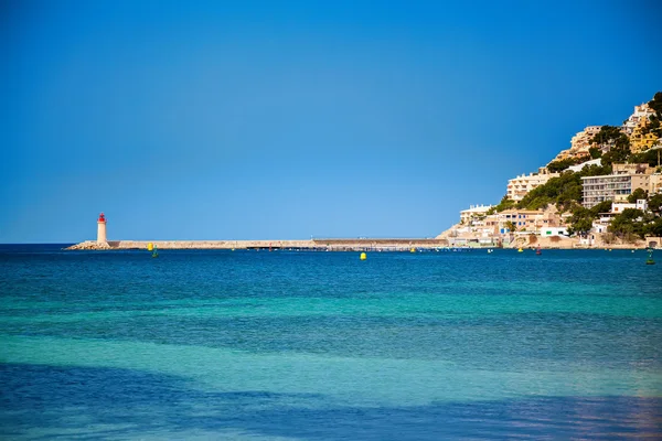 Small lighthouse in Port d'Andratx — Stock Photo, Image