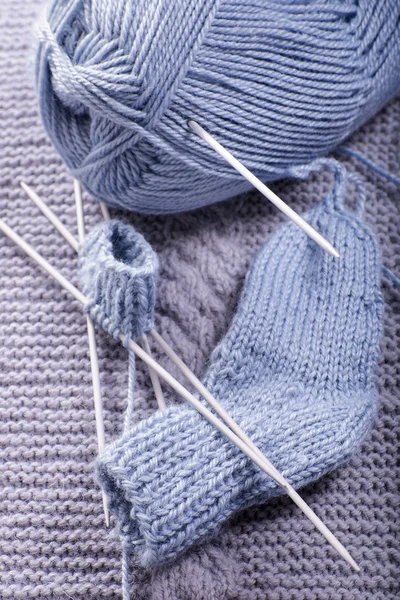 Hoe te breien een sock.part 4 - laatste — Stockfoto