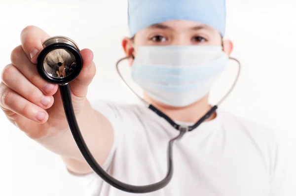 Boy with phonendoscope — Stock Photo, Image