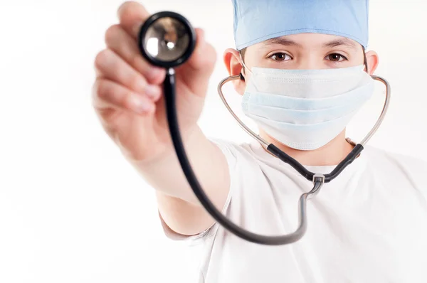 Boy with phonendoscope — Stock Photo, Image