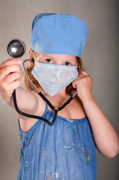 Girl with phonendoscope — Stock Photo, Image