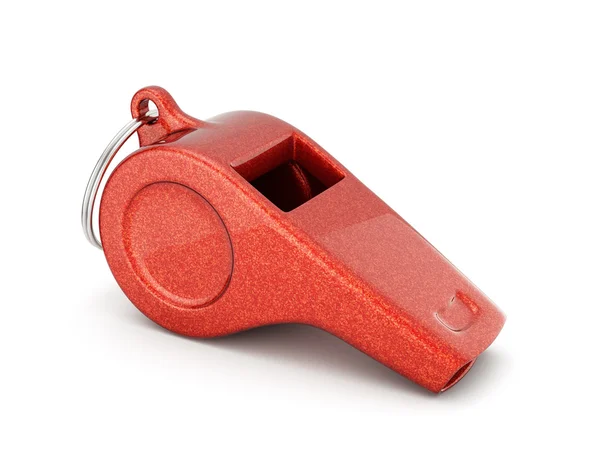 Steel metal red candy whistle isolated — Stock Photo, Image