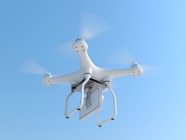 Posta zarf taşıyan uçak quadcopter