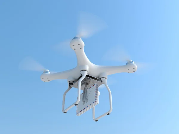 드 론 quadcopter 메일 봉투를 들고 로열티 프리 스톡 이미지