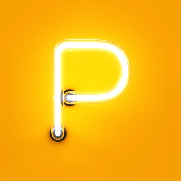 ネオンの光のアルファベット文字 P フォント — ストック写真