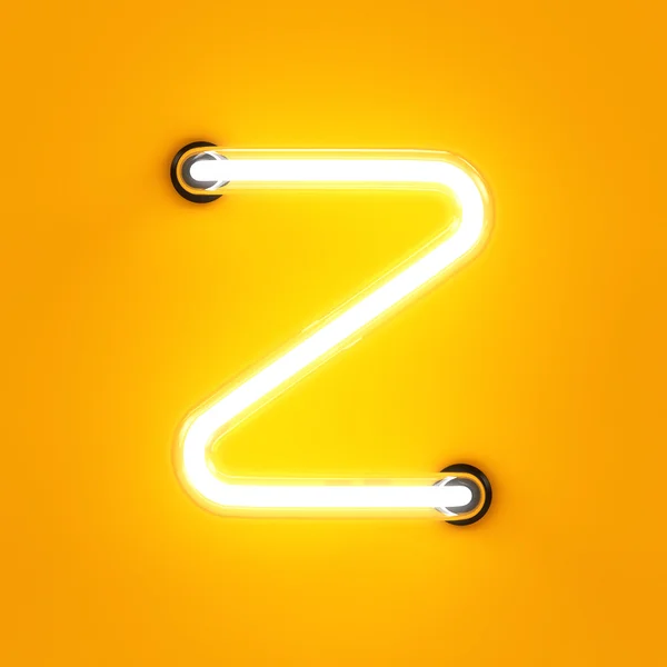 Luz de néon fonte de caractere Z alfabeto — Fotografia de Stock
