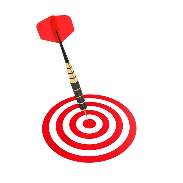 Dart hitting the center aim — Stock Photo, Image