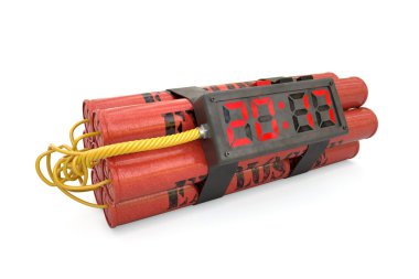 Beyaz bac izole çalar saat 2017 ateşleyici patlayıcı