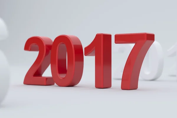 Ano de 2017 em fundo branco. Foco suave — Fotografia de Stock