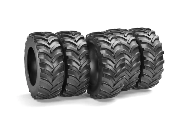 Tractor tyres isolated on white background — Stock Photo, Image